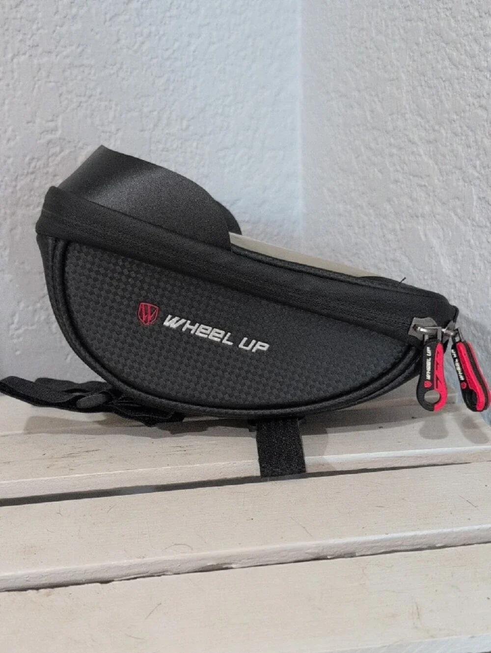 Cycling Bicycle Top Tube Mounting Clear Phone Pocket Bag With Zip Storage Pouch